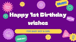 1st Birthday Wishes for Baby Boy, Girl From Mother, Dad | Happy First Birthday Status Video Download