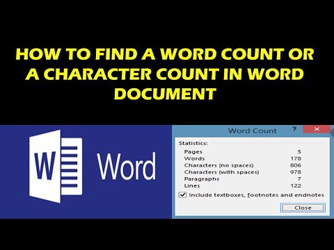 HOW TO FIND A WORD COUNT OR A CHARACTER COUNT IN WORD DOCUMENT