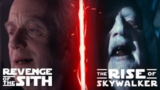Palpatine's Dark Side Of The Force Speech - Ep 3 & Ep 9 Comparison.