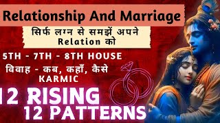 Relationship / Marriage / In Laws / Karmic - 12 Rising Sign - 12 Golden Patterns