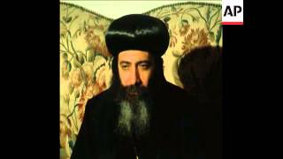 SYND 9 11 71 SADAT MEETS NEW COPTIC POPE SHENUDA III