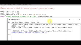 python program to find the common elements from two list