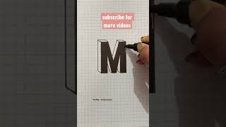 How to draw 3d letter ‘M’ #shorts #satisfying