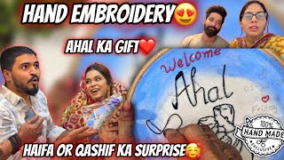 Haifa Aur Qashif ke liye banai gift😍Haifa aur Ahal ki pheli khushi | Hand Embroidery|HUDA DIY\u0026VLOGS