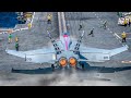 Skilled US F-18 Pilot Pulls Off Insane Catapult Takeoff on Aircraft Carrier