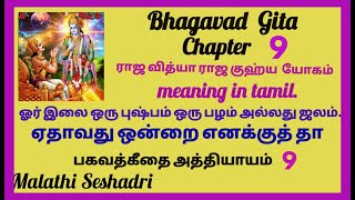 Bhagavad Gita Chapter 9 Meaning in tamil /பகவத்கீதை அத்தியாயம் 9 அர்த்தம் /malathiseshadri