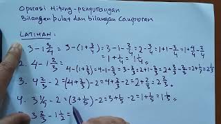 MATEMATIKA - PENGURANGAN BILANGAN BULAT DAN BILANGAN CAMPURAN