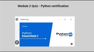 Python Essentials 1 - Module 2 Quiz - Python certification