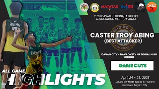 #7 CASTER TROY ABING HIGHLIGHTS | BEST ATTACKER (DAVRAA 2023 VOLLEYBALL BOYS SECONDARY) | DabidTV