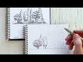 how to sketch a group of trees 🌲🌳🌲✍🏻 drawing tutorial