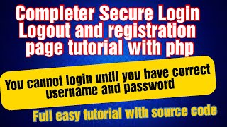 Registration, login logout page trailer | Devil Programmer