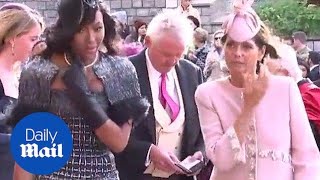 Supermodel Naomi Campbell arrives for Eugenie's royal wedding