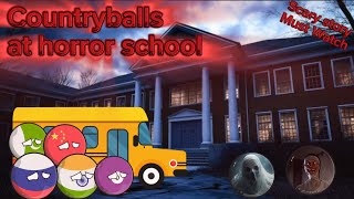 Countryballs at horror school |Red Countryballs