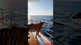 Majestic Tiger Hunts a Giant Shark from a Luxury Yacht!  #animals #europeanwildlife #wildlife