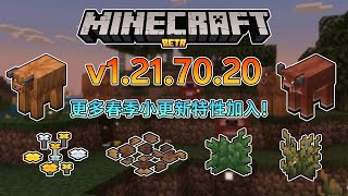 我的世界基岩版1.21.70.20更新：更多春季小更新特性加入！