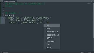 Printing lists as tabular data in Python | Python Examples | Python Coding Tutorial | Interview