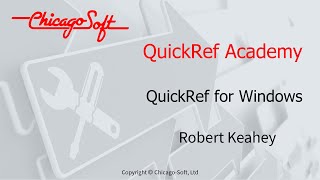 QuickRef Academy - QuickRef for Windows Overview