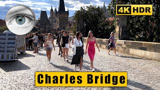 4k Prague walk along the Vltava: Charles Bridge, Lesser Town, Kampa 🇨🇿 Czech Republic HDR ASMR