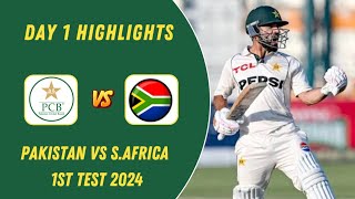 Pakistan vs South Africa 1st Test 2024 Day 1 Full Highlights | Pak vs SA