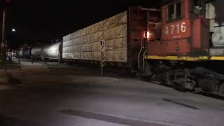 CN L566 Vintage GP9RM 4131 Waterloo Ontario Heading To Elmira Waterloo Spur W/Loaded Lumber Bulkhead