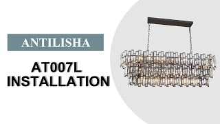 ANTILISHA AT007L Installation Modern Crystal Rectangle Chandelier Lighting