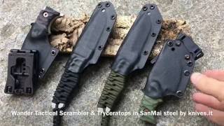 Wander Tactical Scrambler & Tryceratops knives in SanMai Japanese steel