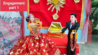 Barbie Doll All Day Routine In Indian Village| barbie and ken shadi|barbie and ken engagement part-1