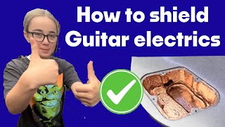 How to shield electric guitar with copper tape! The next step in my DIY guitar kit build :)