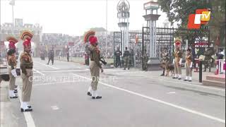 Beating retreat ceremony at Attari-Wagah Border