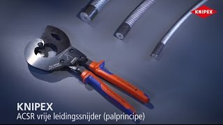 KNIPEX ACSR Bovengrondse kabelschaar voor elektriciteitsleidingen (ratelprincipe)