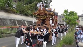 令和6年 千代田石坂 市役所へ向け曳行 (石坂とのスライド含む) 河内長野市市制施行70周年記念祝賀地車パレード