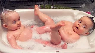 Try Not To Laugh : 1001 Funny Reaction Babies when Play Water The First Time | Baby Videos