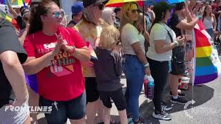 DISGUSTING! A woman FORCES a boy against his will to watch obscene behavior at the LA PRIDE March