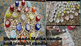 Home made Matka candle and tealight candle