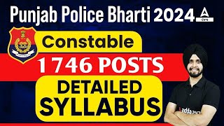 Punjab Police Constable Syllabus 2024 | 1746 Post Detailed Syllabus | Know Full Details