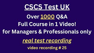 CSCS Card UK | CSCS Test 2025 | CSCS Test for MAP | Manager | #cscscard | #25 #fullcourse