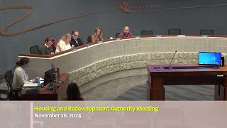 November 26, 2024 Housing and Redevelopment Authority Meeting