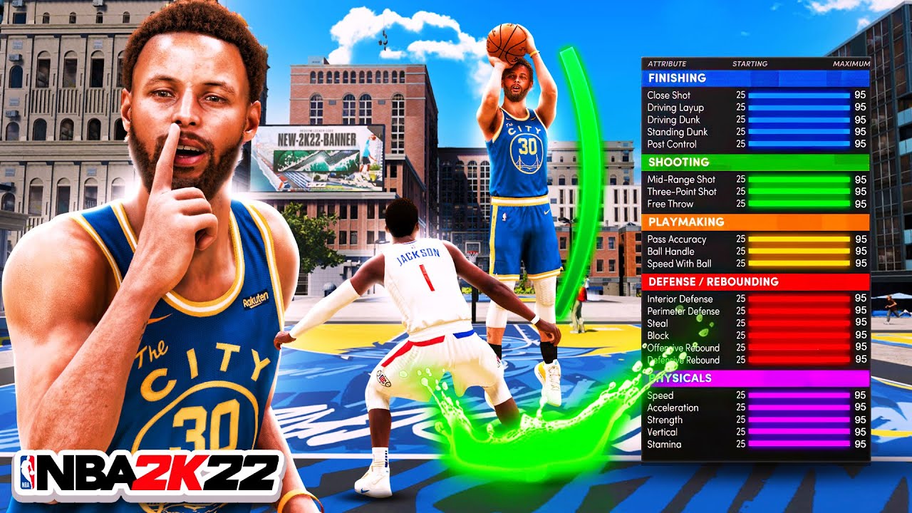 STEPHEN CURRY TYPE BUILD NBA 2K22! BEST POINT GUARD PLAY SHOT BUILD NBA ...