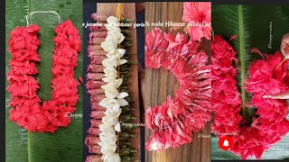 4 different Hibiscus flower garland/poomalai/mala for god/DIY garland/veni/pooja decor/sembaruthi