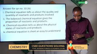 CSEE SOLVING: CHEMISTRY _ NECTA _ 2019 #10 _ RAMADHANI KIDEGHESHO