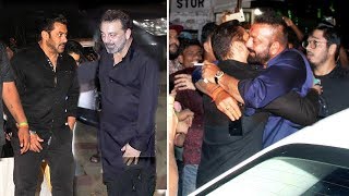 Salman Khan's MACHO ENTRY At Sanjay Dutt's Birthday Party 2018 At House Imperial Heights