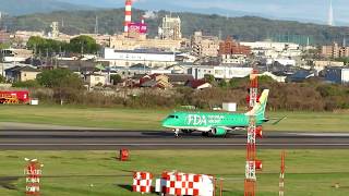 名古屋空港を離陸するFDA11号機 グリーン FDA No.11 purple to take off Nagoya Airport 2018.4.15