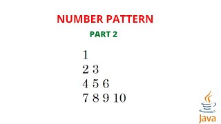 number pattern part 2 | number pattern in java | Part 2 | Code eureka