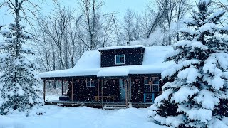 Freezing Winter Storm In A Cozy Cabin | Wood Heat and Cooking