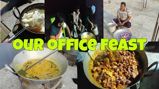 ସମସ୍ତେ ମିସିକି ରୋଷେଇ କଲେ || ରାତିରେ ହେଲା feast || #office #cookingfood #for50boys #2025