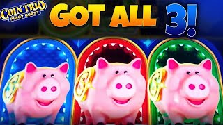 MAX BET GOT ALL 3 PIGGIES!  NEW GAME! COIN TRIO PIGGY BURST