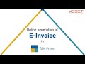 How to Generate E-invoices Online in TallyPrime by Asset Tally