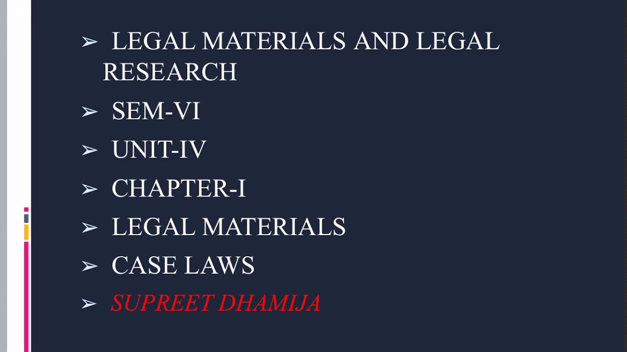 BALLB 6 BBALLB 6 SEM LEGAL RESEARCH AND WRITING UNIT 4 LEGAL MATERIAL ...