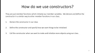 Lecture 18: More on C++ Classes: Constructors, Abstract Data Types, Friends and Arrays
