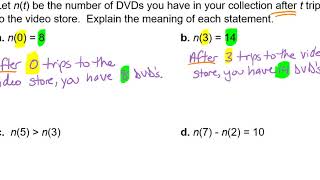 Explaining the Meaning of a Real-Life Situation Written in Function Notation Video